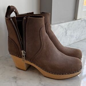 SWEDISH HASBEENS TOFFEL Designed in Sweden 🇸🇪Side Zip Bootie Clogs Size 39